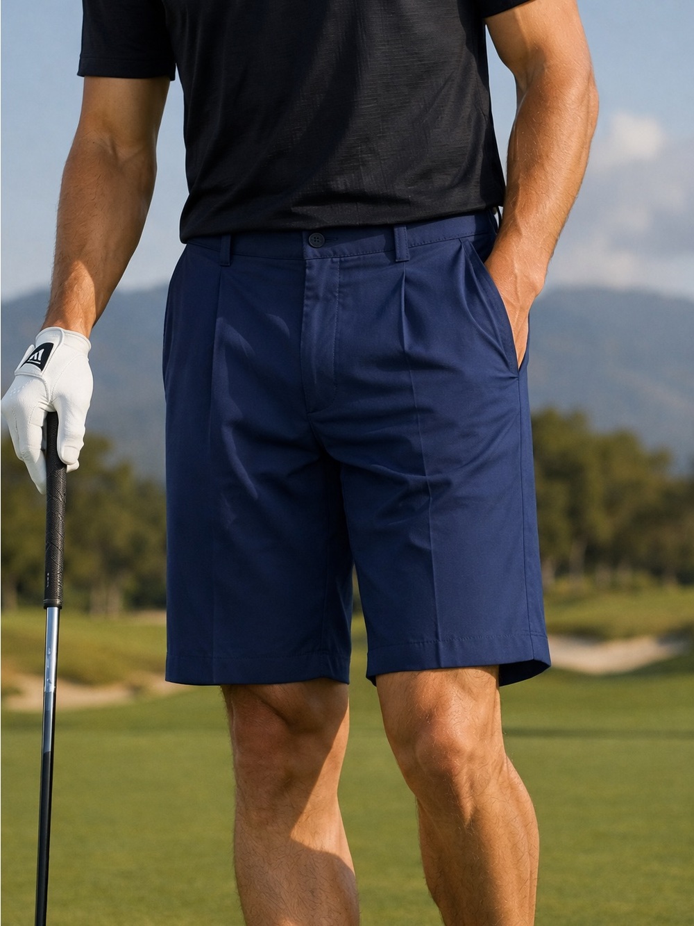 NWT Men's Adidas Climacool Tech Pleat Golf Shorts Navy Blue Size 38 Performance